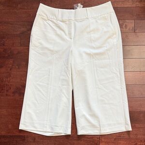 Lane Bryant White Wide-Leg Cropped Pants